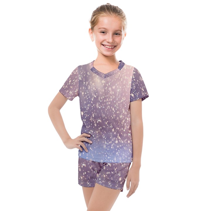 Snowfall Winter Kids  Mesh Tee and Shorts Set