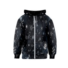 Snowflakes Snow Kids  Zipper Hoodie