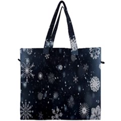 Snowflakes Snow Canvas Travel Bag by artworkshop