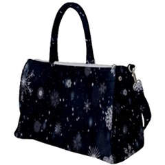 Snowflakes Snow Duffel Travel Bag by artworkshop