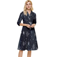 Snowflakes Snow Classy Knee Length Dress by artworkshop