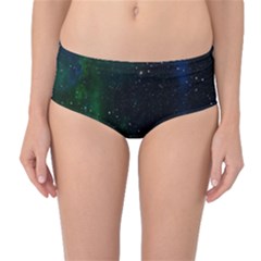 Stars Sky Space Mid-waist Bikini Bottoms by artworkshop