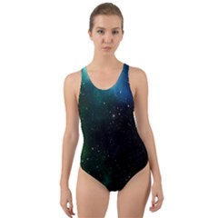 Stars Sky Space Cut-out Back One Piece Swimsuit by artworkshop