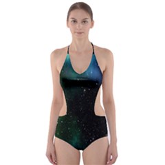 Stars Sky Space Cut-out One Piece Swimsuit by artworkshop