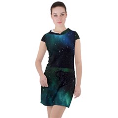 Stars Sky Space Drawstring Hooded Dress by artworkshop