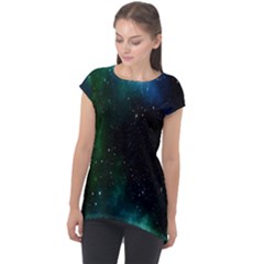 Stars Sky Space Cap Sleeve High Low Top by artworkshop