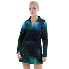 Stars Sky Space Women s Long Sleeve Casual Dress by artworkshop