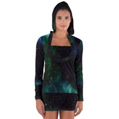 Stars Sky Space Long Sleeve Hooded T-shirt by artworkshop