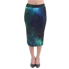 Stars Sky Space Velvet Midi Pencil Skirt by artworkshop