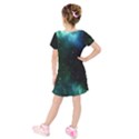 Stars Sky Space Kids  Short Sleeve Velvet Dress View2