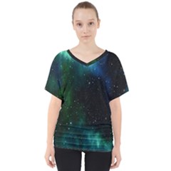 Stars Sky Space V-neck Dolman Drape Top by artworkshop