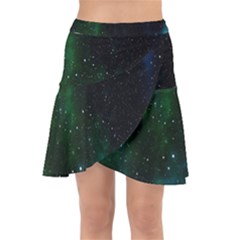 Stars Sky Space Wrap Front Skirt by artworkshop