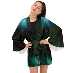 Stars Sky Space Long Sleeve Kimono by artworkshop