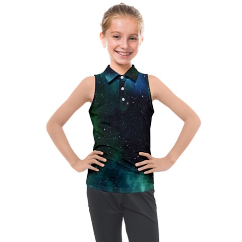 Stars Sky Space Kids  Sleeveless Polo Tee by artworkshop