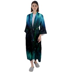 Stars Sky Space Maxi Satin Kimono by artworkshop