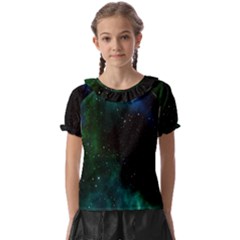 Stars Sky Space Kids  Frill Chiffon Blouse by artworkshop