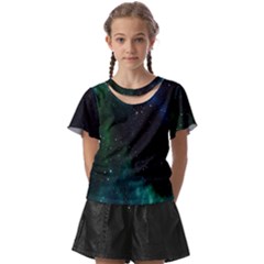 Stars Sky Space Kids  Front Cut Tee by artworkshop