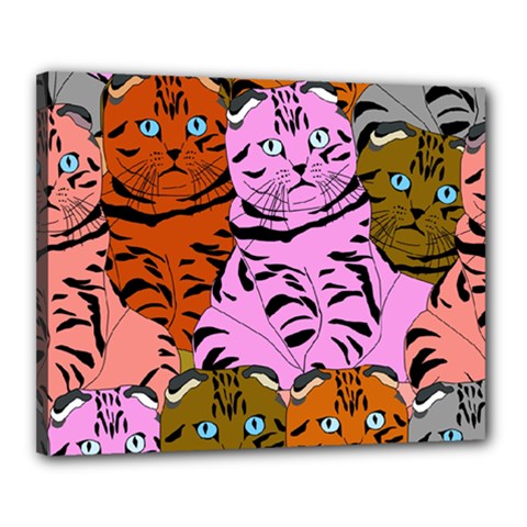 Tileable Seamless Cat Kitty Canvas 20  X 16  (stretched) by artworkshop