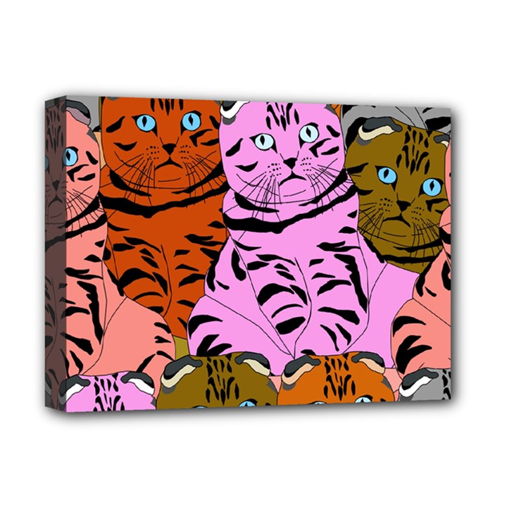 Tileable Seamless Cat Kitty Deluxe Canvas 16  x 12  (Stretched) 