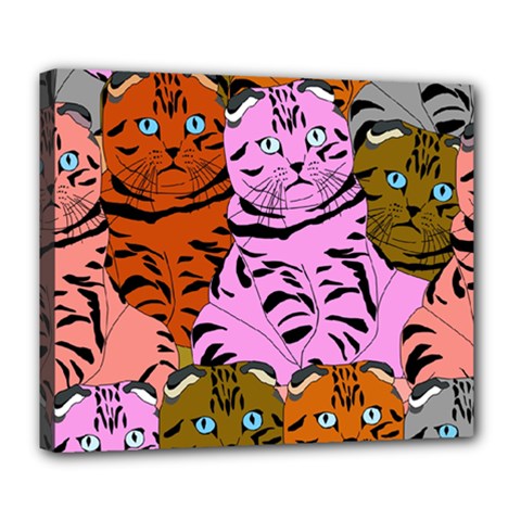 Tileable Seamless Cat Kitty Deluxe Canvas 24  X 20  (stretched) by artworkshop