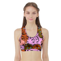 Tileable Seamless Cat Kitty Sports Bra With Border by artworkshop