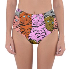 Tileable Seamless Cat Kitty Reversible High-waist Bikini Bottoms by artworkshop