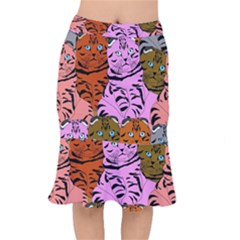 Tileable Seamless Cat Kitty Short Mermaid Skirt by artworkshop