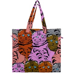 Tileable Seamless Cat Kitty Canvas Travel Bag by artworkshop