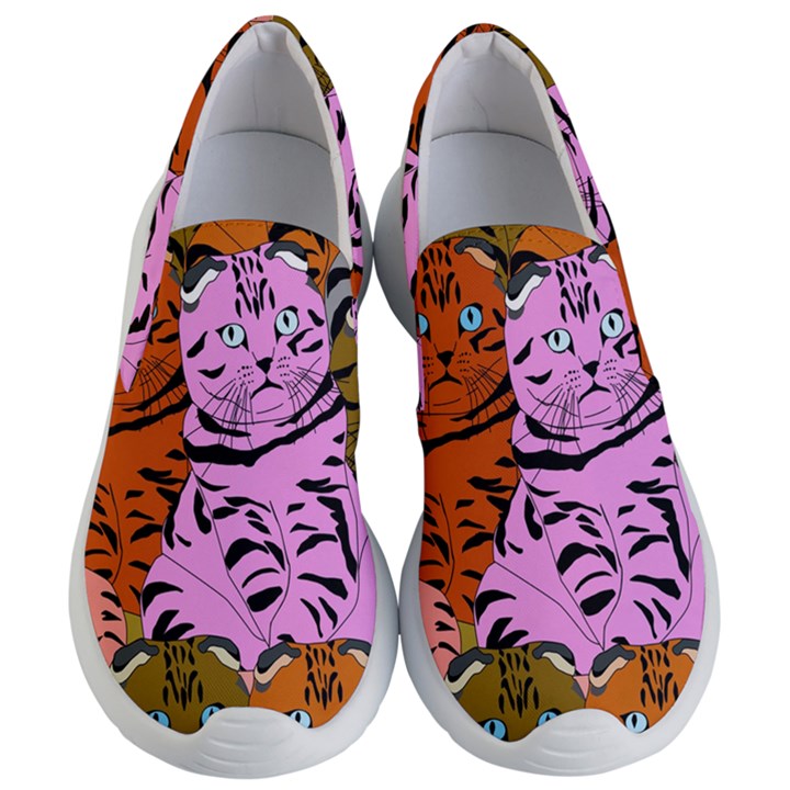 Tileable Seamless Cat Kitty Women s Lightweight Slip Ons