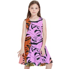 Tileable Seamless Cat Kitty Kids  Skater Dress by artworkshop