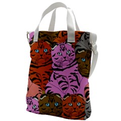 Tileable Seamless Cat Kitty Canvas Messenger Bag by artworkshop