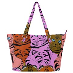 Tileable Seamless Cat Kitty Full Print Shoulder Bag by artworkshop