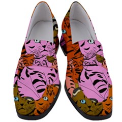 Tileable Seamless Cat Kitty Women s Chunky Heel Loafers by artworkshop