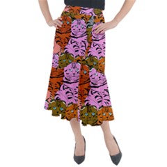 Tileable Seamless Cat Kitty Midi Mermaid Skirt by artworkshop