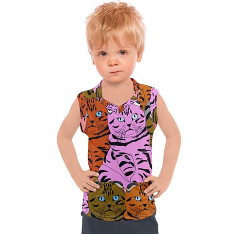 Tileable Seamless Cat Kitty Kids  Sport Tank Top by artworkshop