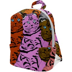 Tileable Seamless Cat Kitty Zip Up Backpack by artworkshop