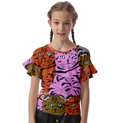 Tileable Seamless Cat Kitty Kids  Cut Out Flutter Sleeves by artworkshop