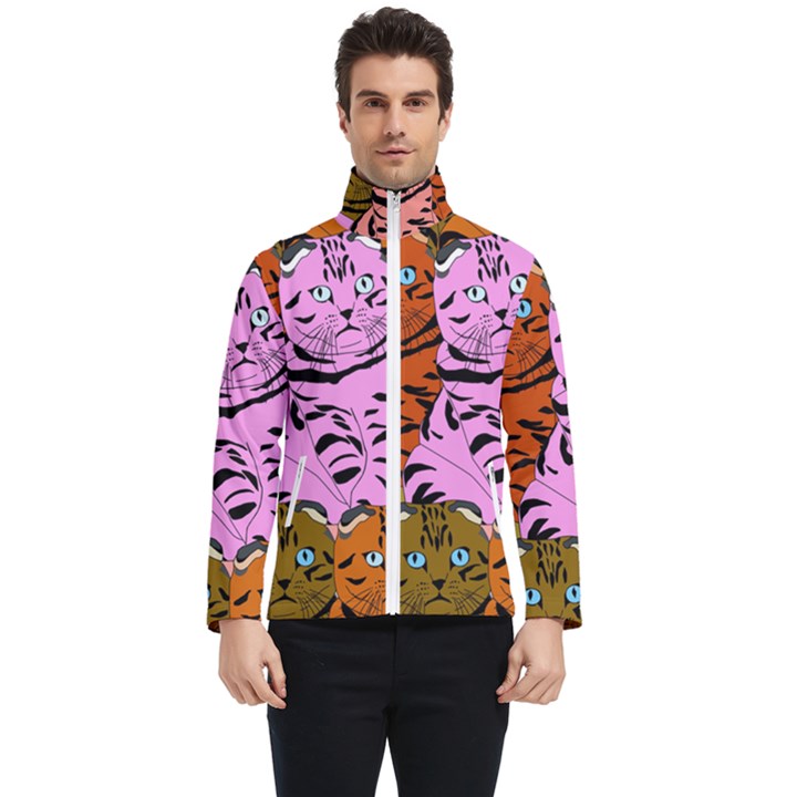 Tileable Seamless Cat Kitty Men s Bomber Jacket