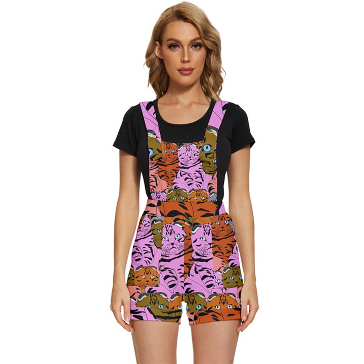 Tileable Seamless Cat Kitty Short Overalls