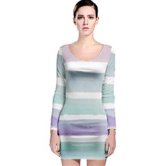 Watercolor Long Sleeve Bodycon Dress by artworkshop