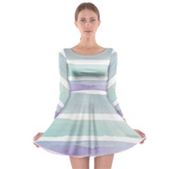 Watercolor Long Sleeve Skater Dress by artworkshop