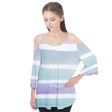 Watercolor Flutter Sleeve Tee  by artworkshop