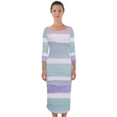 Watercolor Quarter Sleeve Midi Bodycon Dress by artworkshop