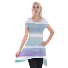 Watercolor Short Sleeve Side Drop Tunic by artworkshop