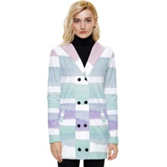 Watercolor Button Up Hooded Coat 