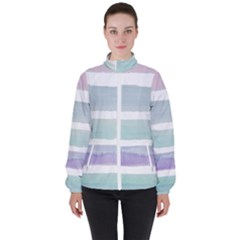 Watercolor Women s High Neck Windbreaker by artworkshop