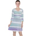 Watercolor Quarter Sleeve Ruffle Waist Dress View1