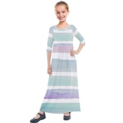 Watercolor Kids  Quarter Sleeve Maxi Dress