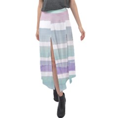 Watercolor Velour Split Maxi Skirt by artworkshop