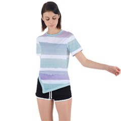 Watercolor Asymmetrical Short Sleeve Sports Tee by artworkshop